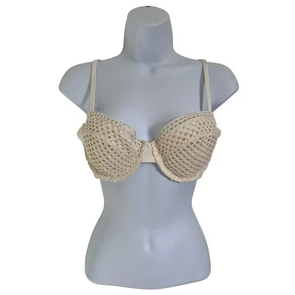 Shade & Shore Womens Crochet Lace Underwire Bra Adjustable Straps Size 36B - Picture 3 of 16